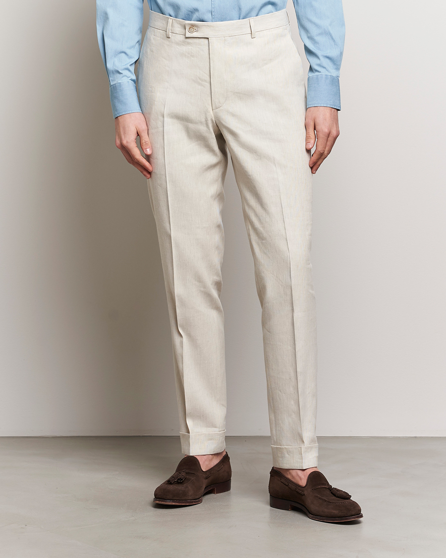 Herr | Linneavdelningen | Morris Heritage | Jack Summer Linen Trousers Beige