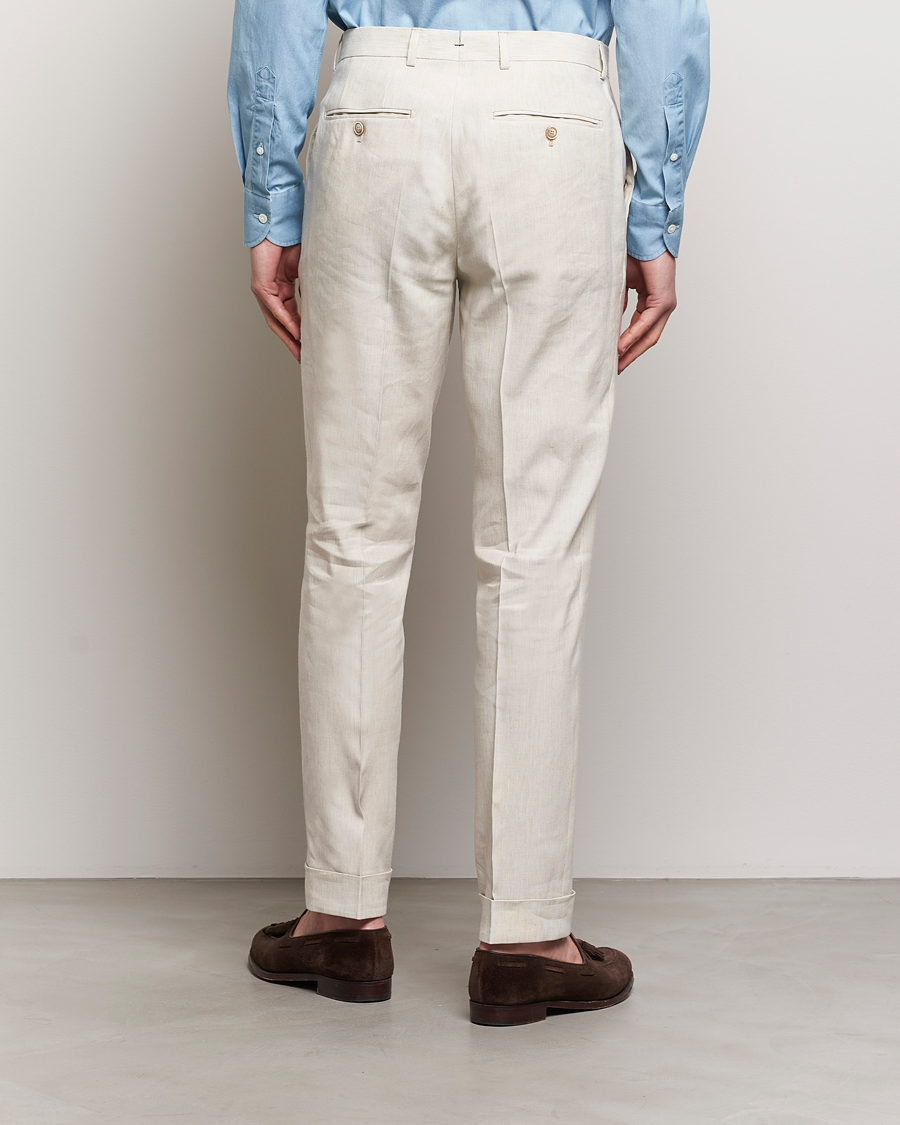 Herr | Byxor | Morris Heritage | Jack Summer Linen Trousers Beige