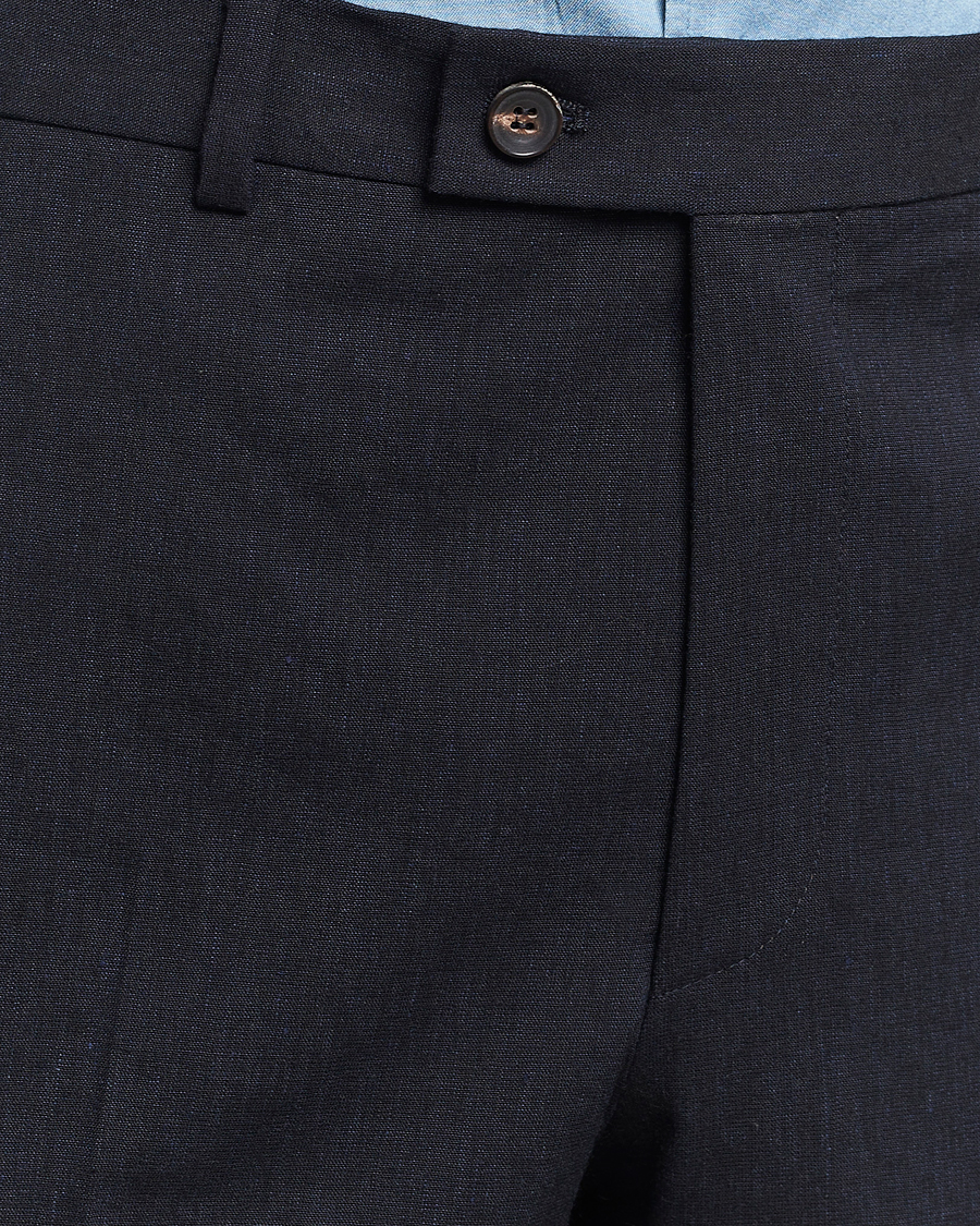 Herr | Byxor | Morris Heritage | Jack Summer Linen Trousers Navy