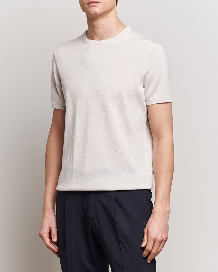 Herr | Preppy Authentic | Morris Heritage | Kingsley Knitted Merino T-Shirt Off White