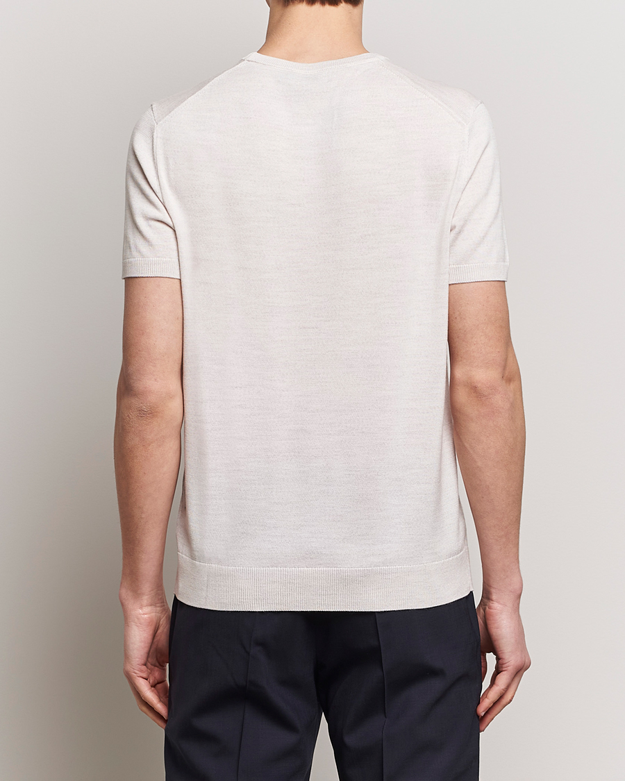 Herr | T-Shirts | Morris Heritage | Kingsley Knitted Merino T-Shirt Off White