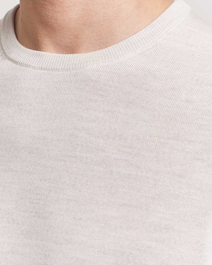 Herr | T-Shirts | Morris Heritage | Kingsley Knitted Merino T-Shirt Off White