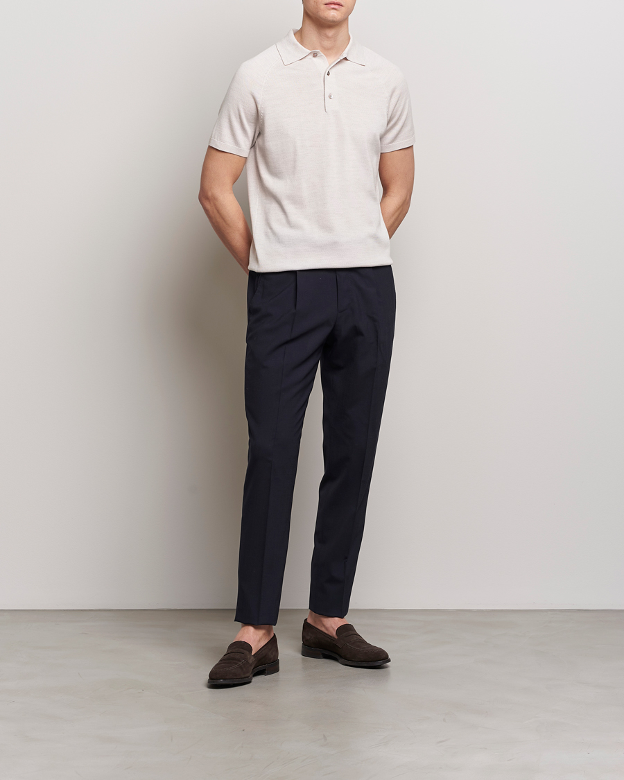 Herr | Pikéer | Morris Heritage | Fleming Short Sleeve Merino Polo Off White