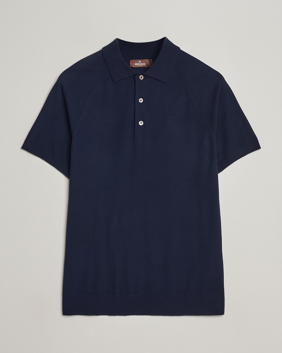 Herr | Pikéer | Morris Heritage | Fleming Short Sleeve Merino Polo Navy