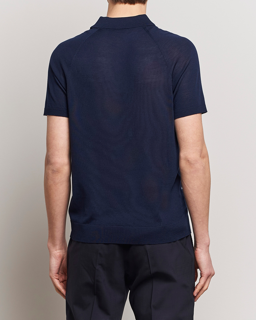 Herr | Pikéer | Morris Heritage | Fleming Short Sleeve Merino Polo Navy