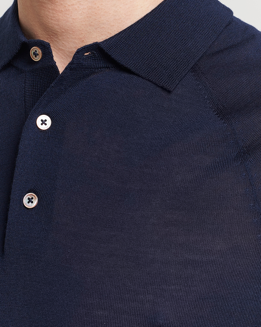 Herr | Pikéer | Morris Heritage | Fleming Short Sleeve Merino Polo Navy