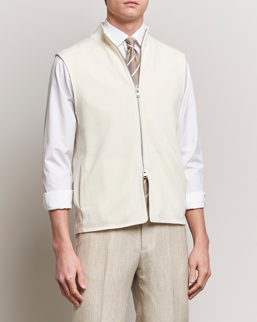 Herr | 20% rea | Morris Heritage | Kayden Merino Full Zip Vest White