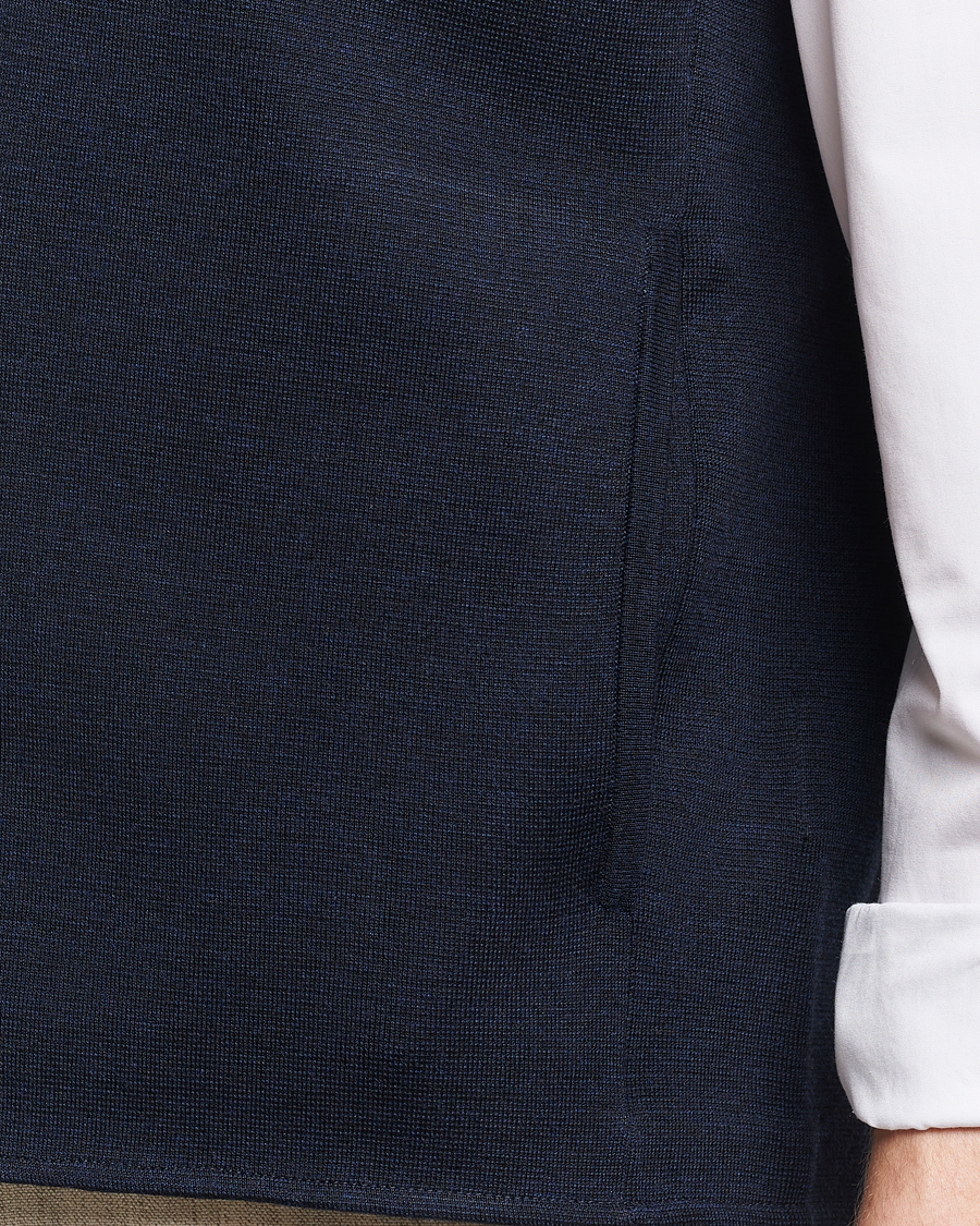 Herr | Tröjor | Morris Heritage | Kayden Merino Full Zip Vest Navy