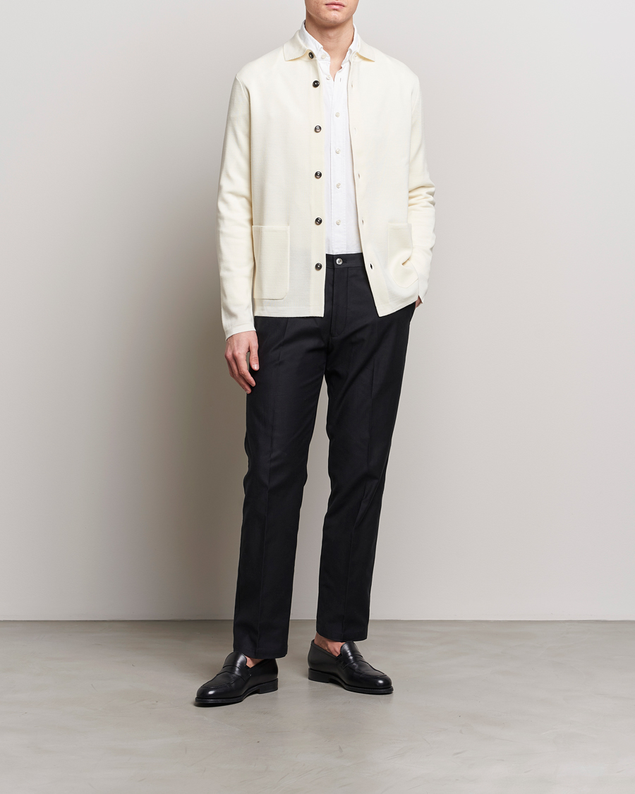 Herr | Tröjor | Morris Heritage | Craig Merino Dress Cardigan White