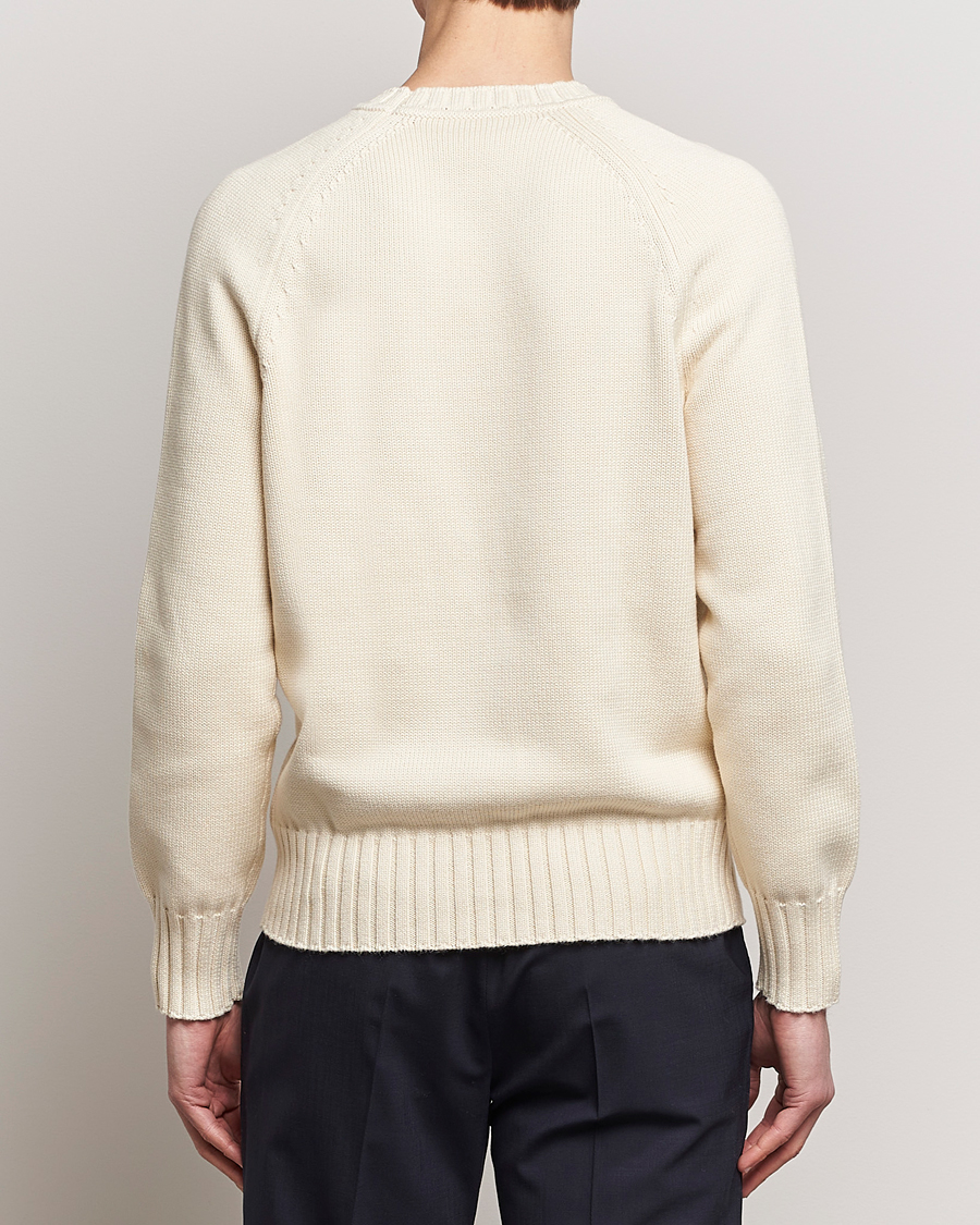 Herr | Tröjor | Morris Heritage | Bennet Knitted Cotton/Cashmere Crew Neck Off White