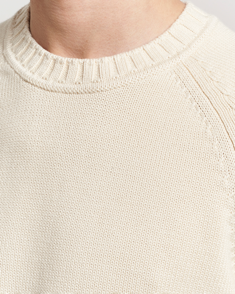 Herr | Tröjor | Morris Heritage | Bennet Knitted Cotton/Cashmere Crew Neck Off White