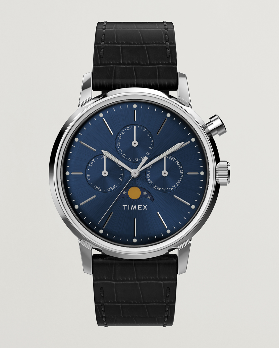 Herr | Timex Marlin Moon Phase Quartz 40mm Blue Dial | Timex | Marlin Moon Phase Quartz 40mm Blue Dial