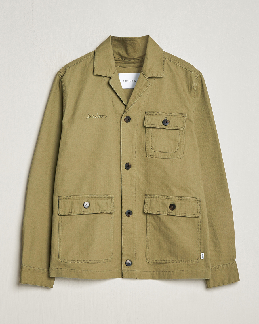 Herr | Skjortor | LES DEUX | Lester Fatigue Shirt Surplus Green