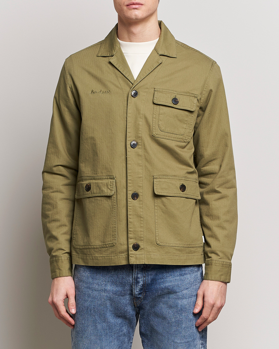 Herre | Overshirts | LES DEUX | Lester Fatigue Shirt Surplus Green