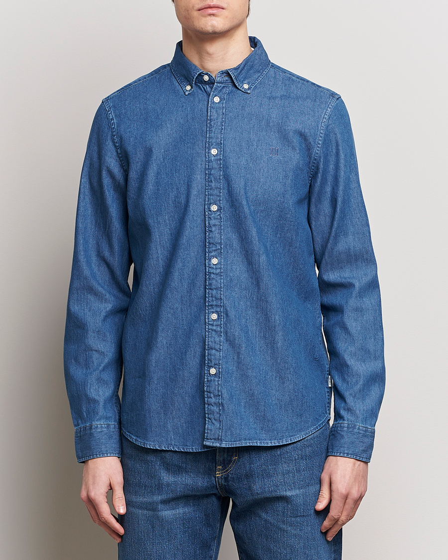 Herr | Skjortor | LES DEUX | Kristian Denim Shirt Medium Blue