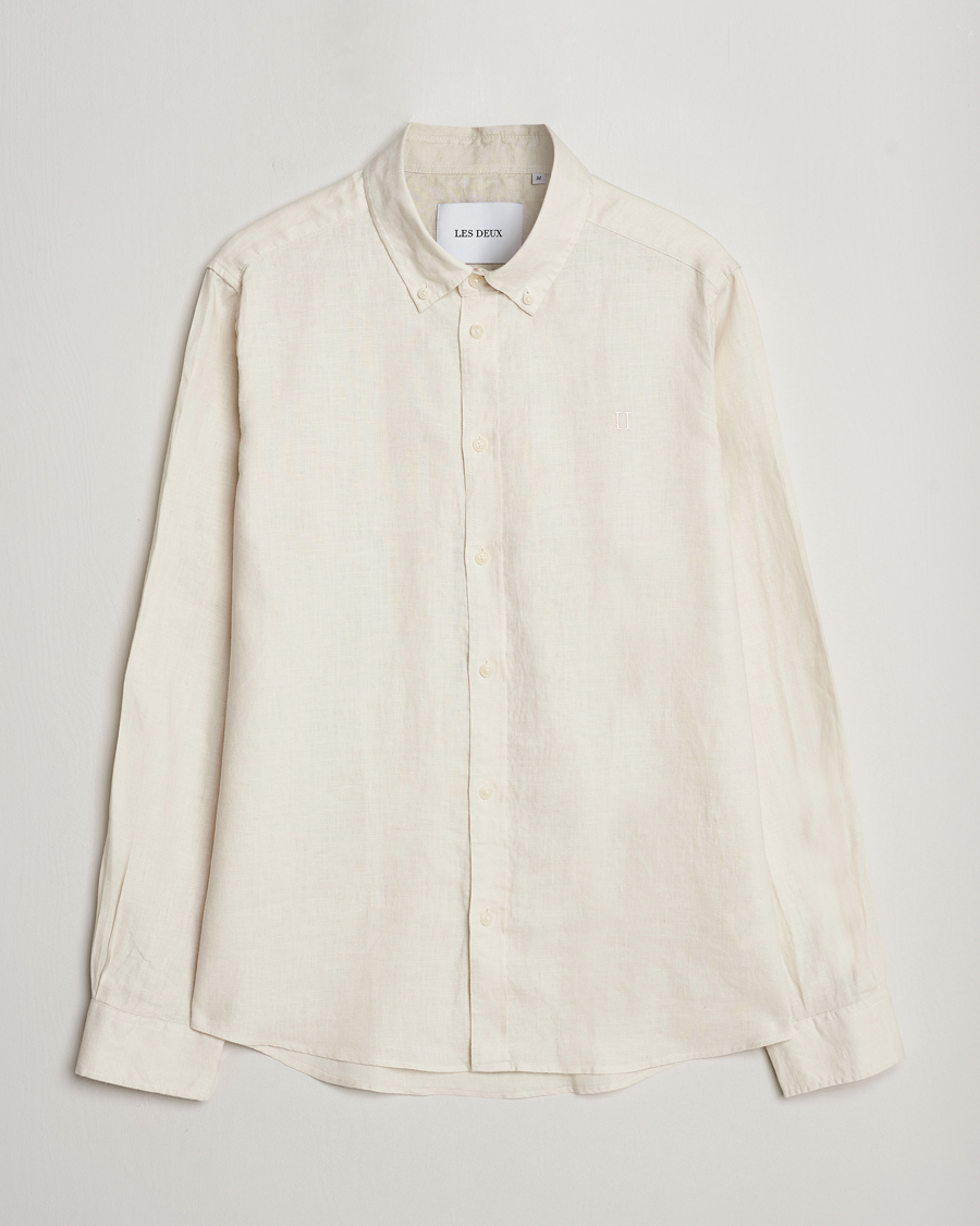 Herr | Skjortor | LES DEUX | Kristian Linen Button Down Shirt Ivory