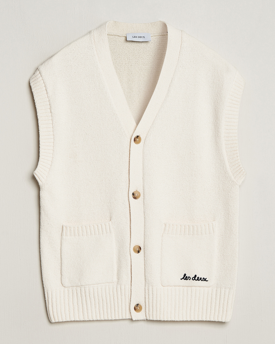 Herr | Tröjor | LES DEUX | Brad Cardigan Vest Ivory
