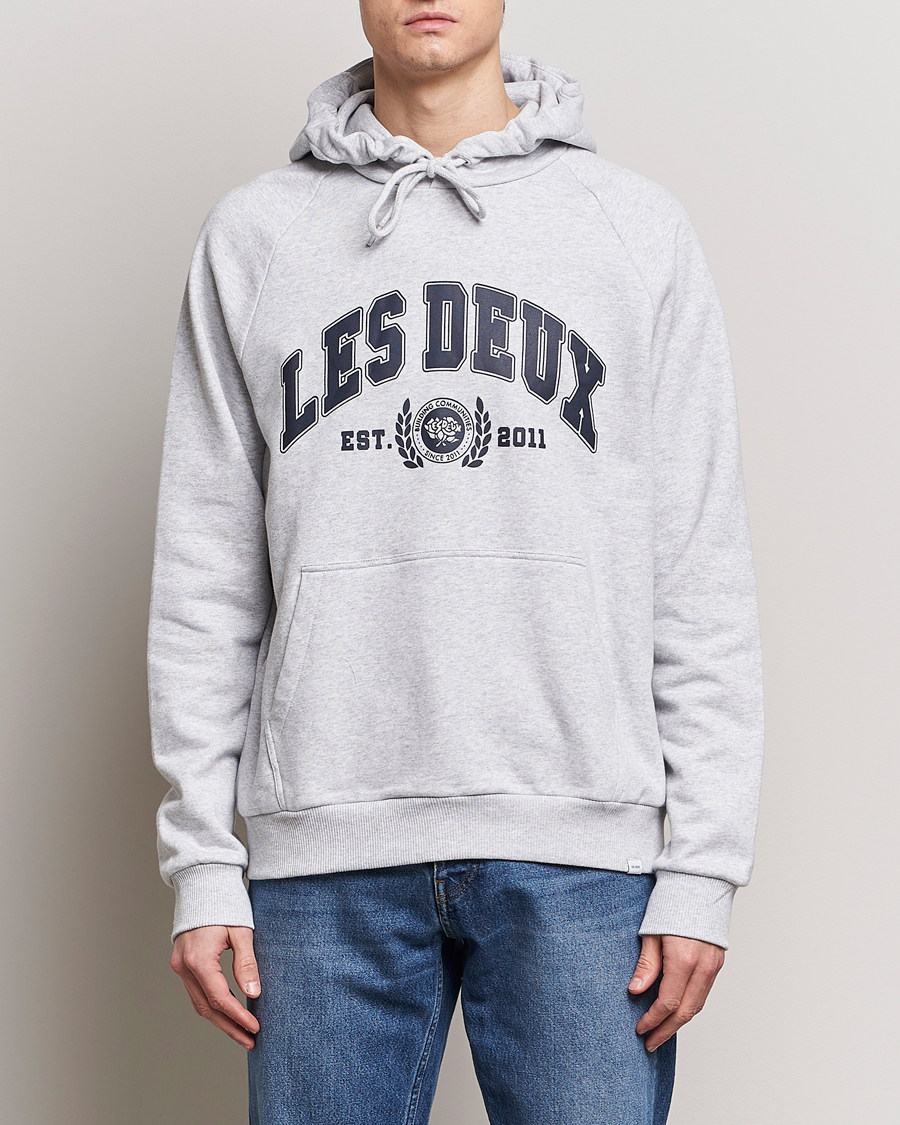 Herr | Rea kläder | LES DEUX | University Hoodie Snow Melange