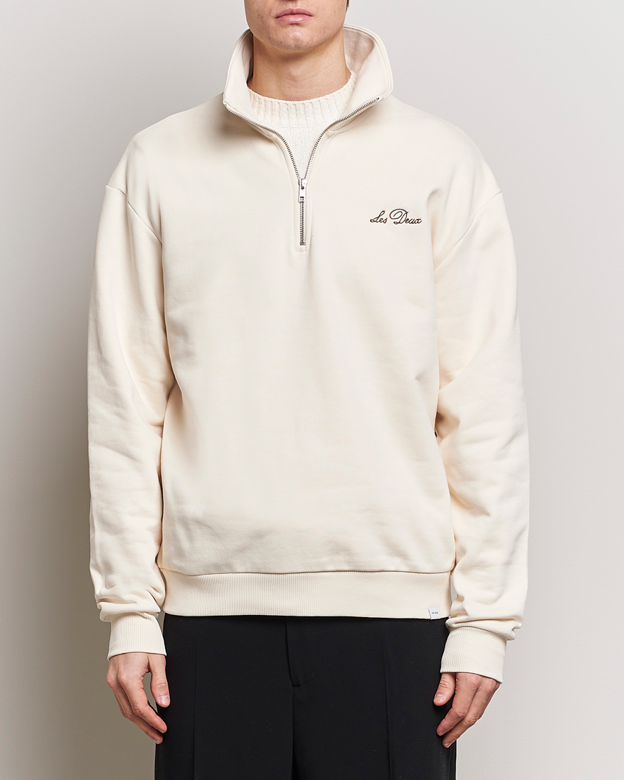 Herr | Tröjor | LES DEUX | Crew Half Zip Sweatshirt Light Ivory