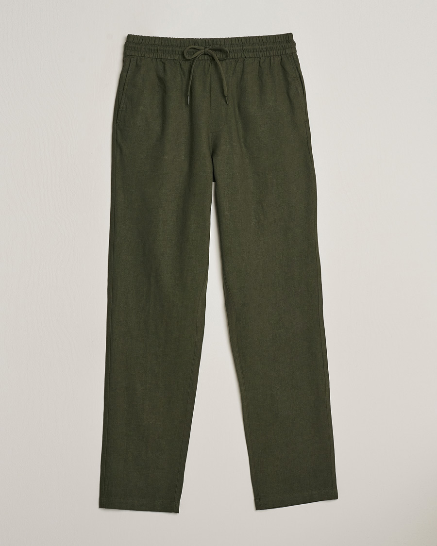 Herr | Byxor | LES DEUX | Patrick Linen Pants Forrest Green