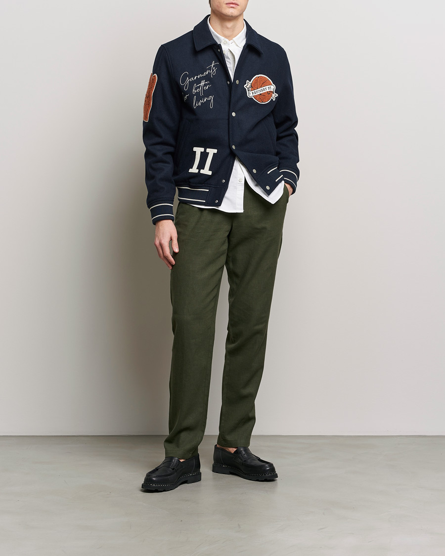 Herr | Byxor | LES DEUX | Patrick Linen Pants Forrest Green
