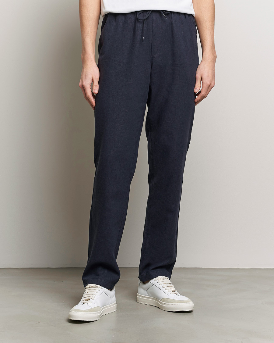 Herr | Linneavdelningen | LES DEUX | Patrick Linen Pants Dark Navy