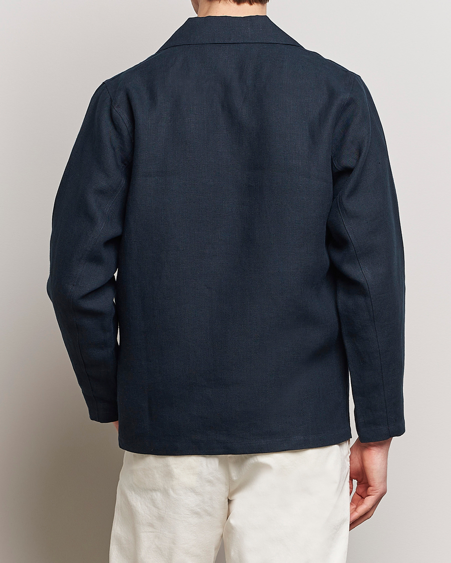 Herr | Skjortor | Peregrine | Grange Linen Shacket Navy