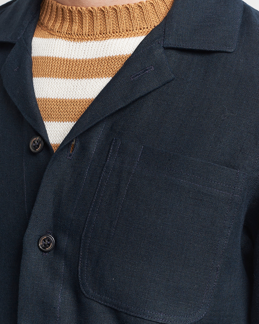 Herr | Skjortor | Peregrine | Grange Linen Shacket Navy
