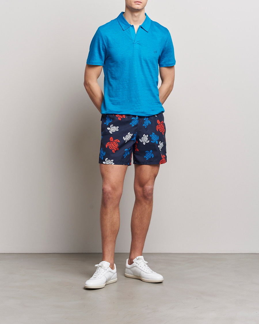 Herr | Badbyxor | Vilebrequin | Moorea Printed Swimshorts Bleu Marine