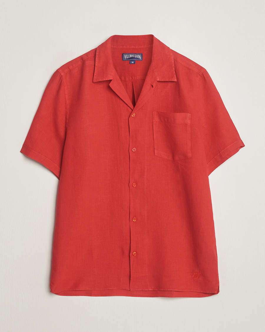 Herr | Skjortor | Vilebrequin | Carhli Resort Short Sleeve Shirt Mouline Rouge