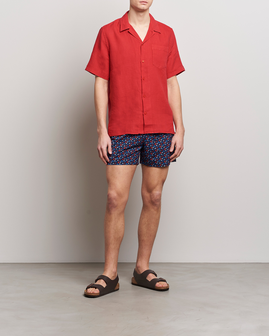 Herr | Skjortor | Vilebrequin | Carhli Resort Short Sleeve Shirt Mouline Rouge