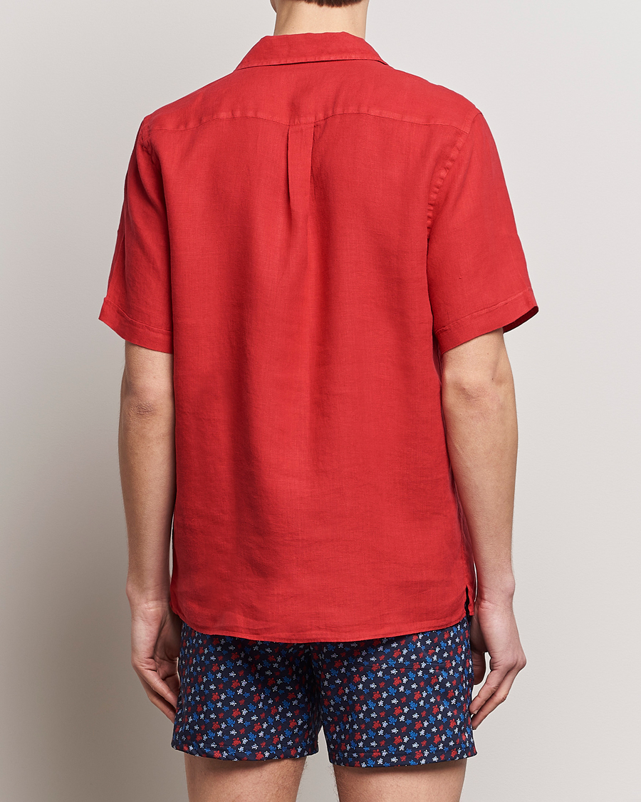 Herr | Skjortor | Vilebrequin | Carhli Resort Short Sleeve Shirt Mouline Rouge