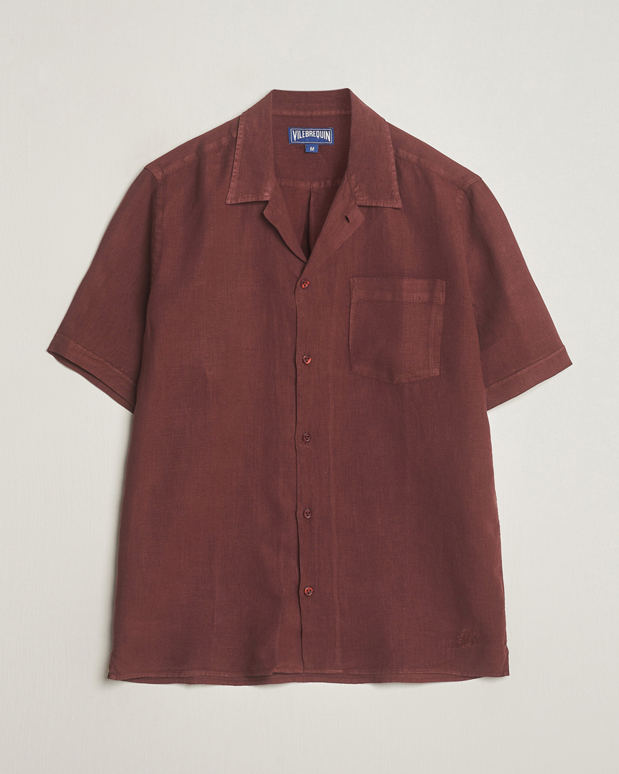 Herr | Skjortor | Vilebrequin | Carhli Resort Short Sleeve Shirt Acajou