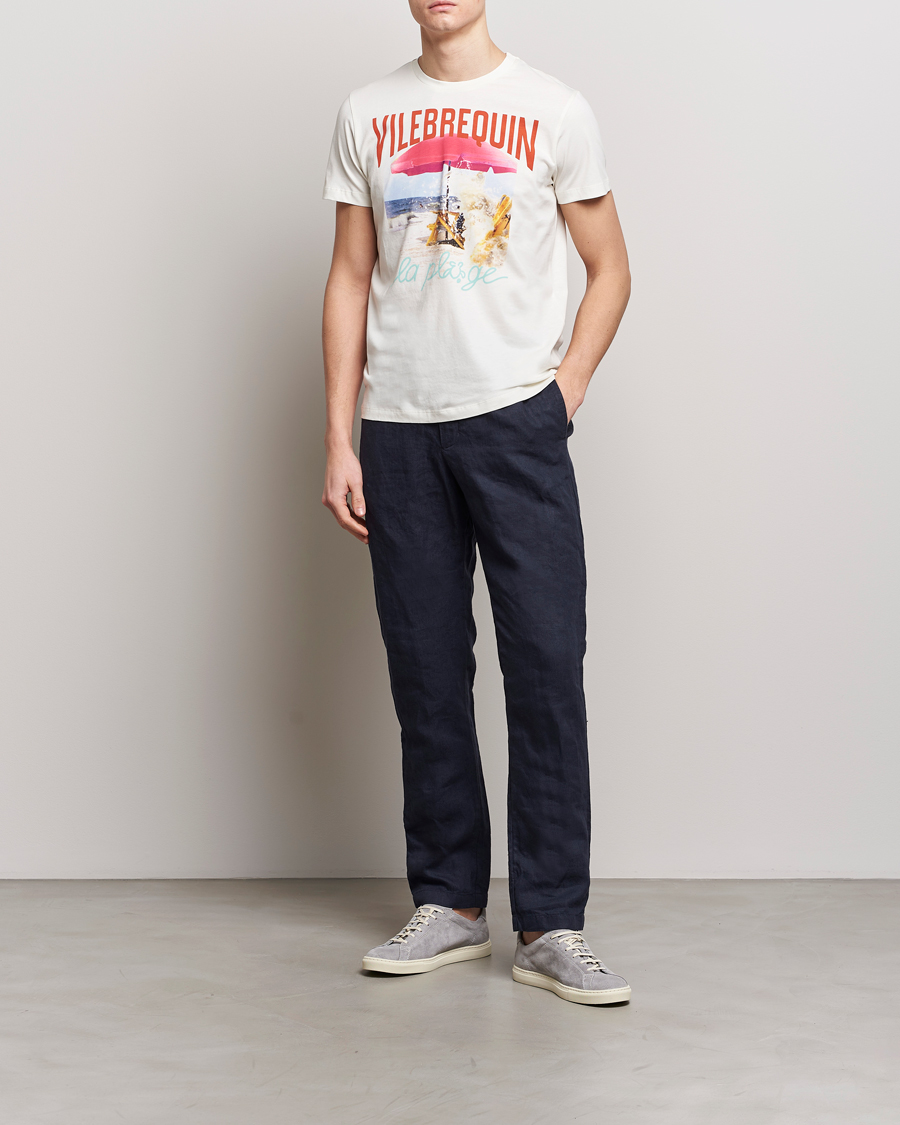 Herr | T-Shirts | Vilebrequin | Portisol Printed Crew Neck T-Shirt Off White