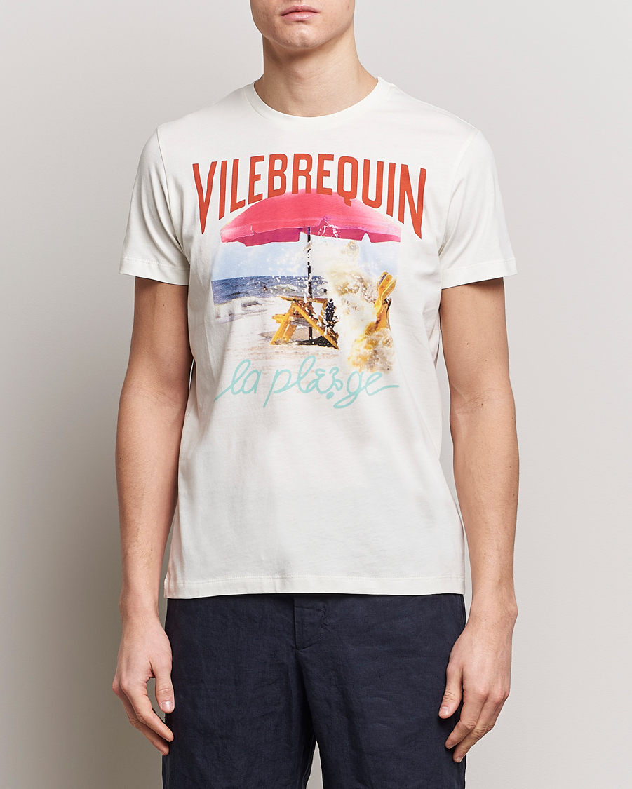 Herr |  | Vilebrequin | Portisol Printed Crew Neck T-Shirt Off White