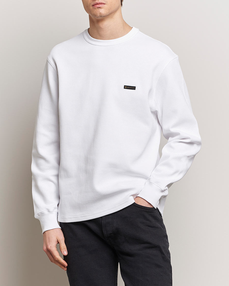 Herr | T-Shirts | Belstaff | Tarn Long Sleeve Waffle Sweatshirt White