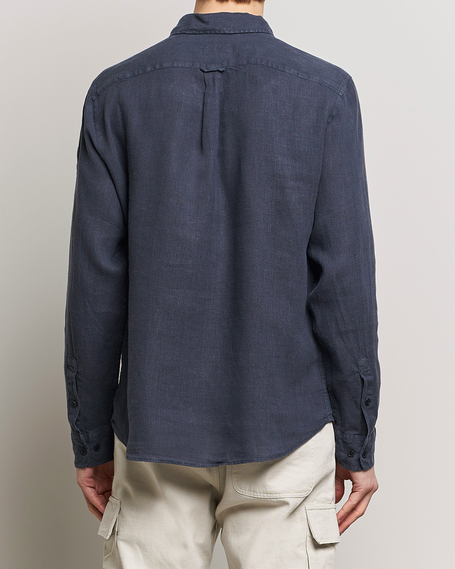 Herr | Skjortor | Belstaff | Scale Linen Pocket Shirt Dark Ink