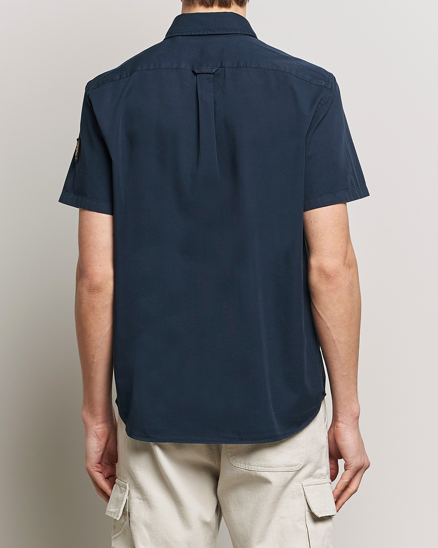 Herr | Skjortor | Belstaff | Scale Short Sleeve Cotton Shirt Dark Ink