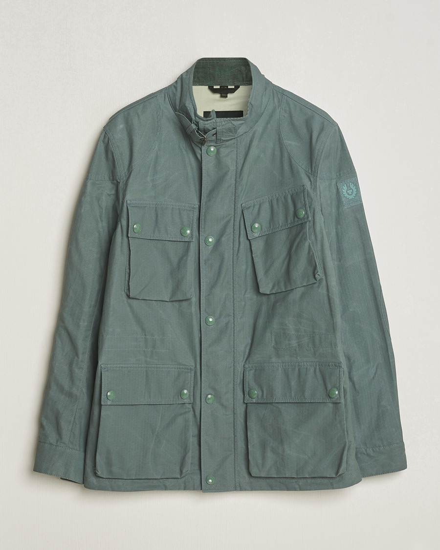 Herr | | Belstaff | Landsport Dry Wax Fieldmaster Mineral Green