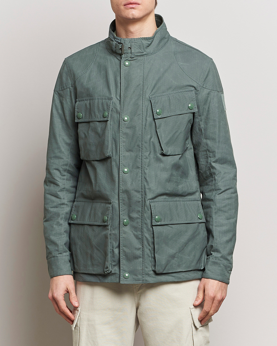 Herre |  | Belstaff | Landsport Dry Wax Fieldmaster Mineral Green