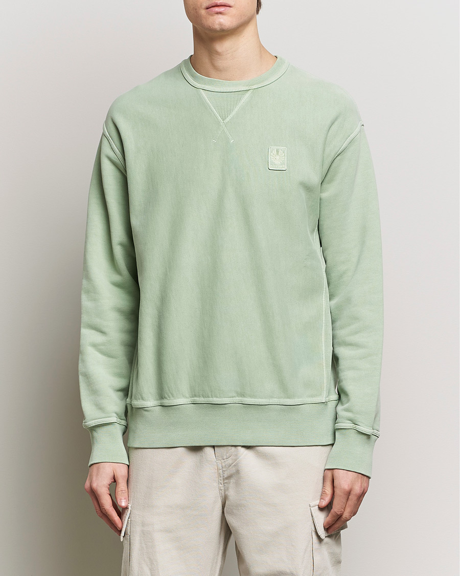 Herr | Sweatshirts | Belstaff | Outliner Cotton Crew Neck Echo Green