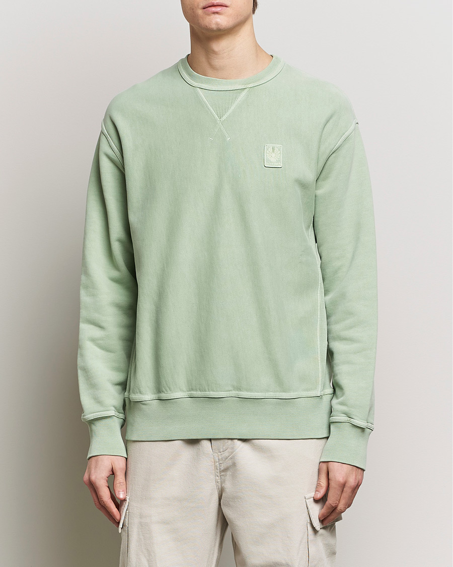 Herre |  | Belstaff | Outliner Cotton Crew Neck Echo Green