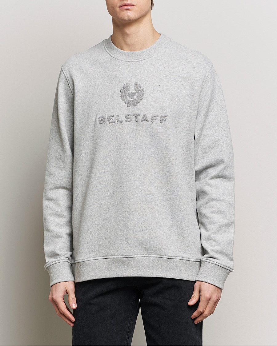 Herr | Best of British | Belstaff | Varsity Logo Sweatshirt Old Silver Heather