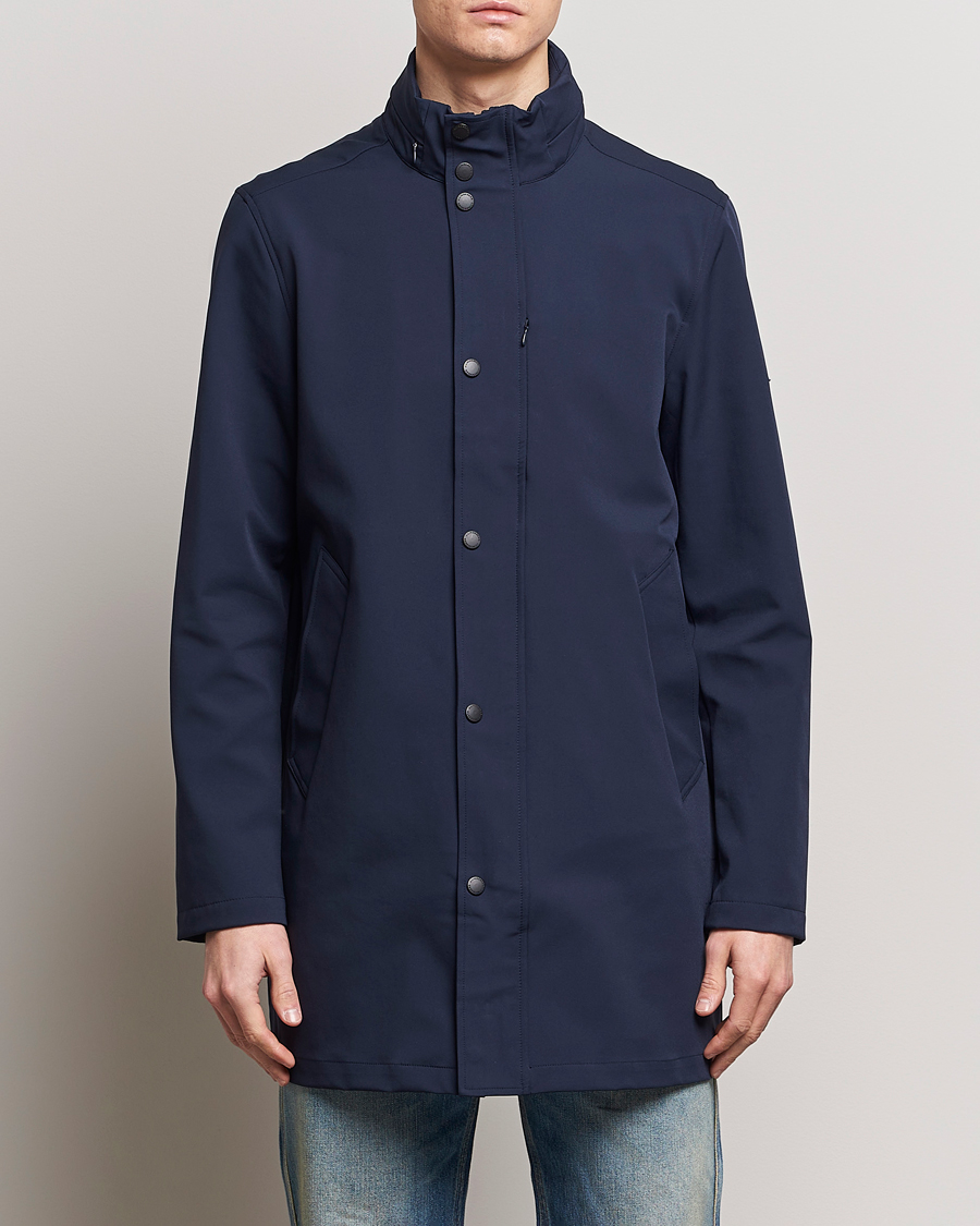 Herr | Rockar | J.Lindeberg | Tepley Midlength Water Resistant Stretch Coat Navy