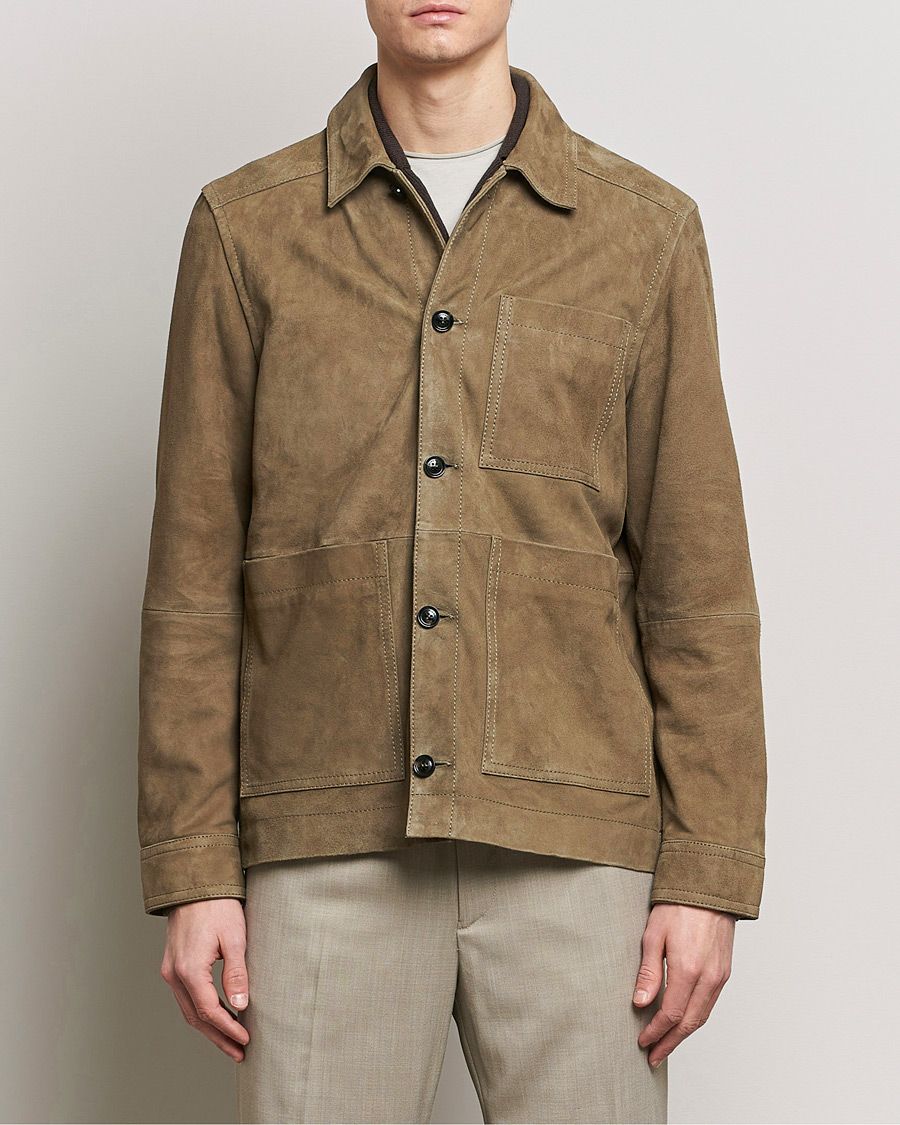 Herr | Samtida jackor | J.Lindeberg | Walt Suede Jacket Walnut