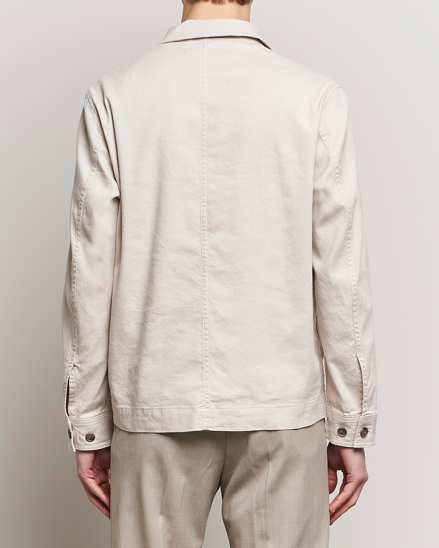 Herr | Skjortor | J.Lindeberg | Errol Linen/Cotton Workwear Overshirt Moonbeam
