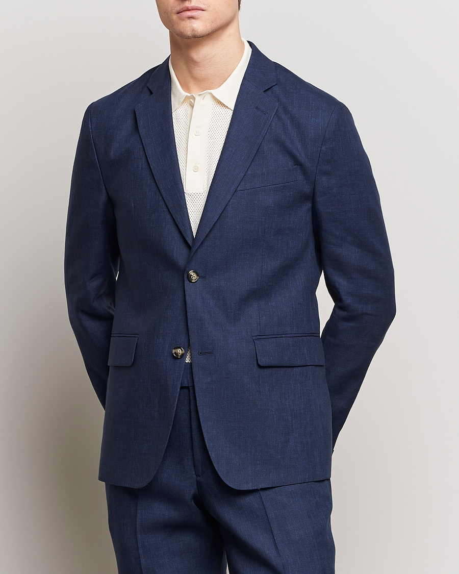 Herr | Kavaj | J.Lindeberg | Hopper Super Linen Blazer Navy