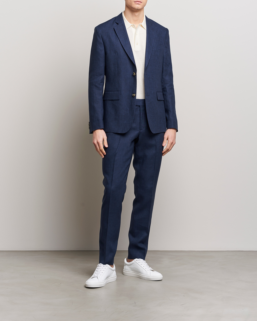 Herr | Byxor | J.Lindeberg | Grant Super Linen Trousers Navy