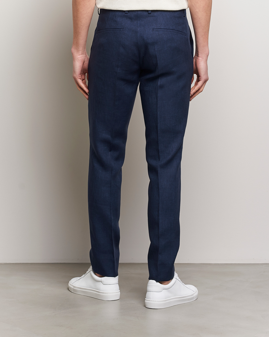 Herr | Byxor | J.Lindeberg | Grant Super Linen Trousers Navy