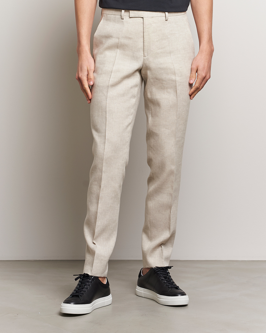 Herr | Kläder | J.Lindeberg | Grant Super Linen Trousers Moonbeam